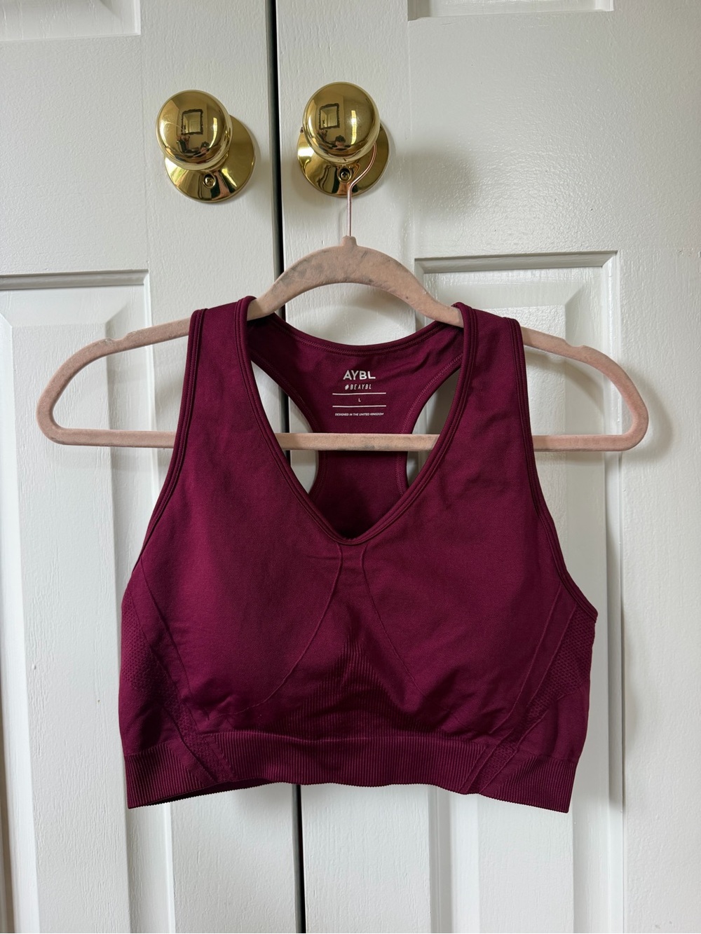 AYBL Wine Seamless V-Neck Sports Bra